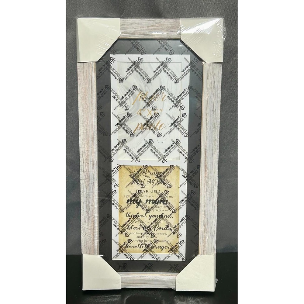 NIB "A Prayer For Mom" Photo Frame W/ Prayer Fits 4x6 Picture - White Wash Frame
